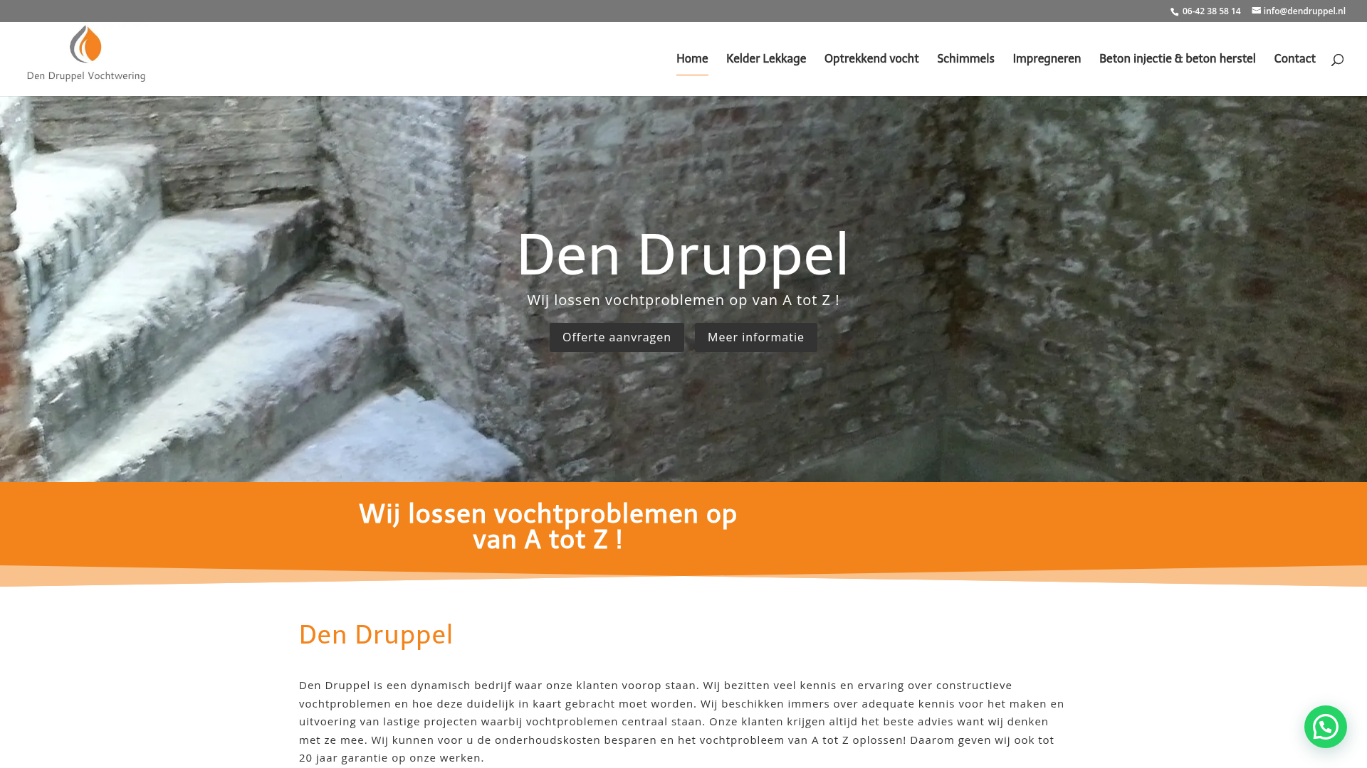 Screenshot van dendruppel.nl