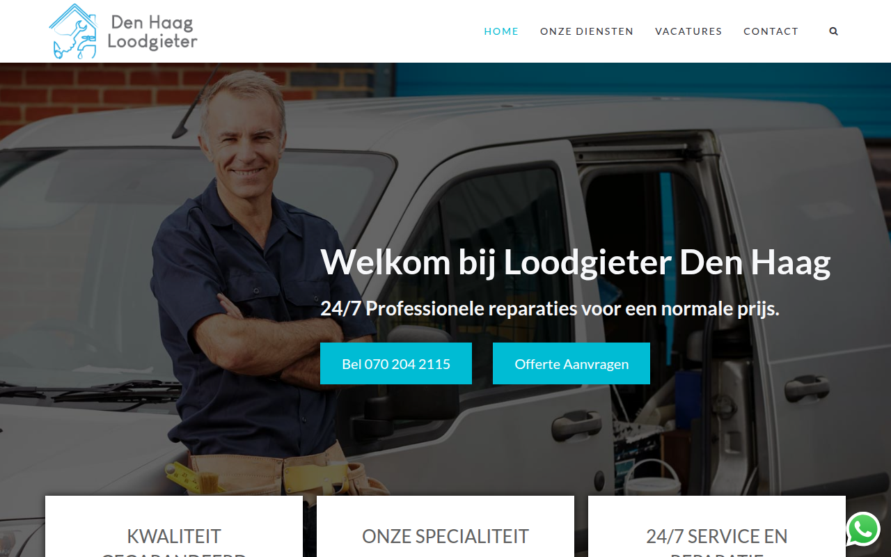 Screenshot van denhaagloodgieter.com