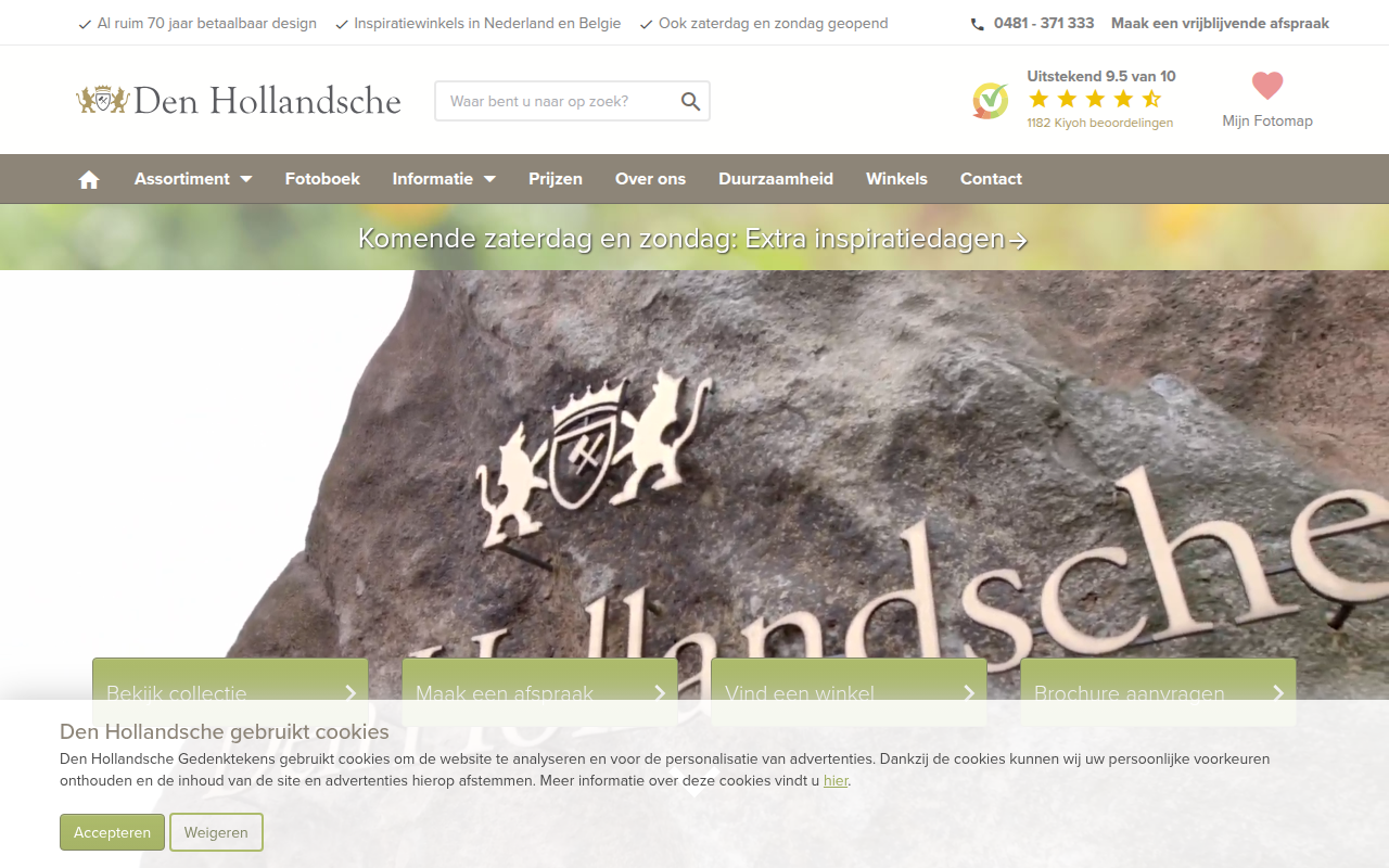 Screenshot van denhollandsche.nl