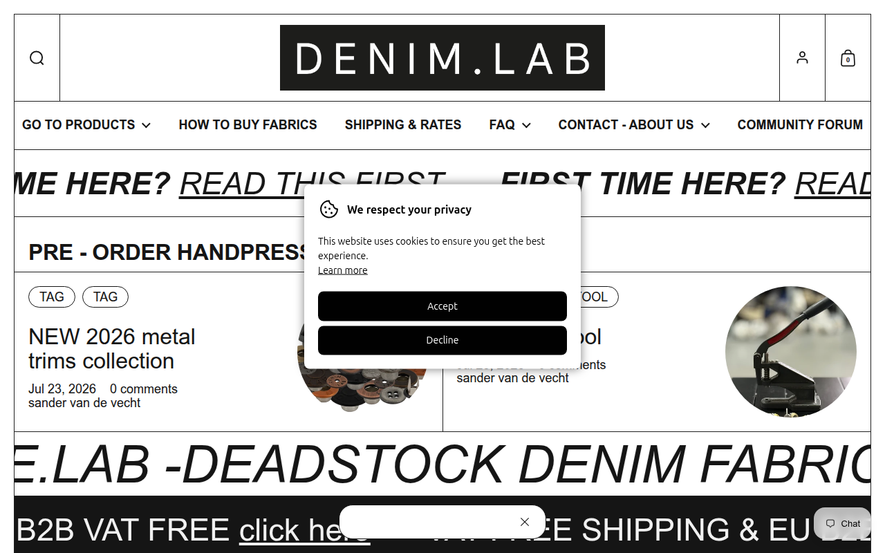 Screenshot van denimlab.nl