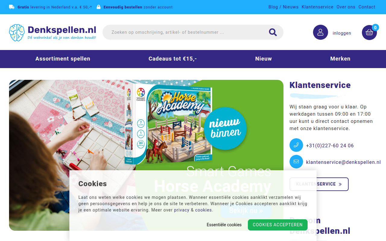 Screenshot van denkspellen.nl