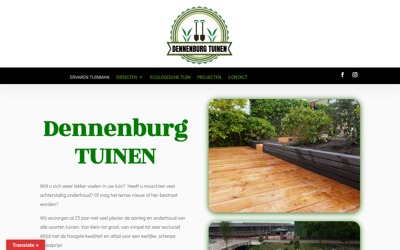Screenshot van dennenburghoveniers.nl