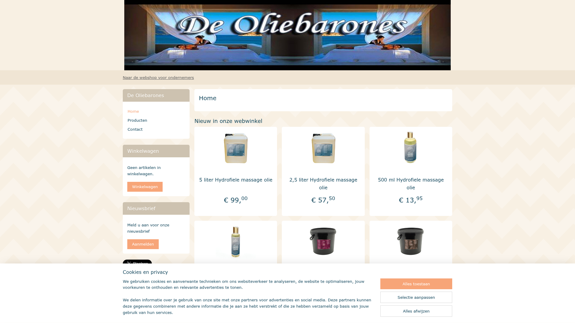 Screenshot van deoliebarones.nl