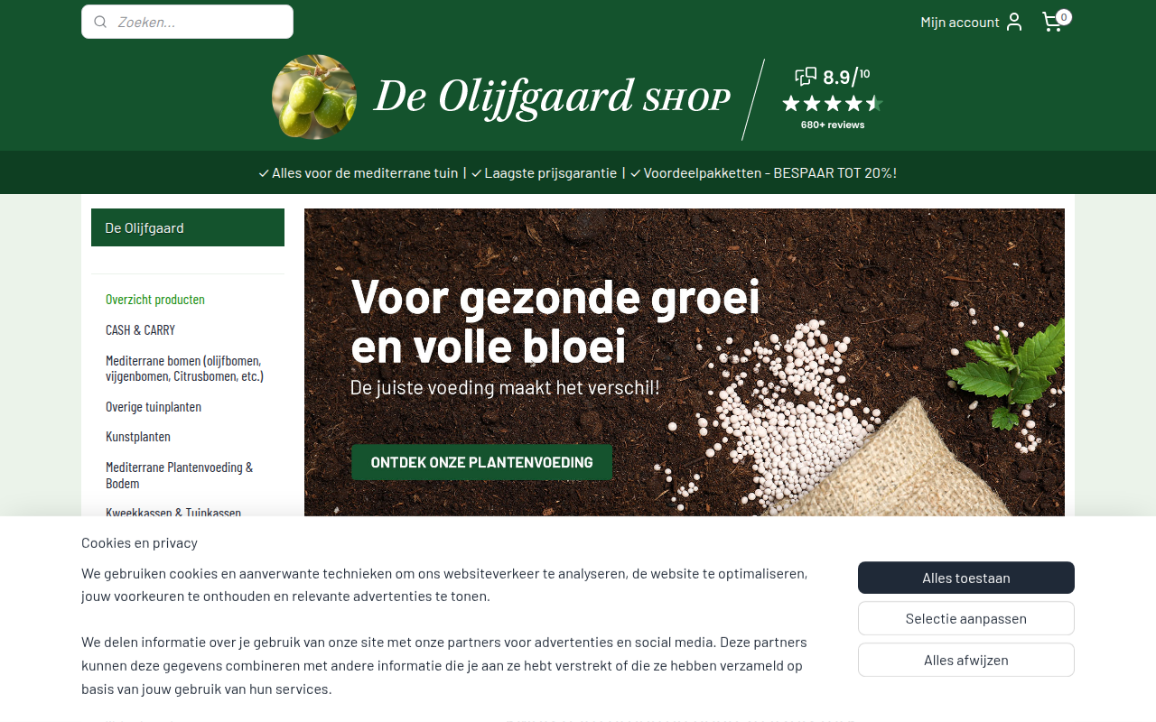 Screenshot van deolijfgaardshop.nl
