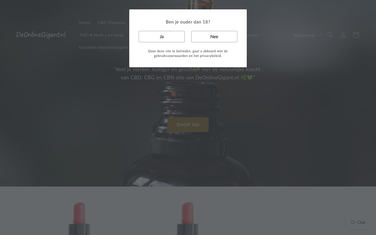 Screenshot van deonlinegigant.nl