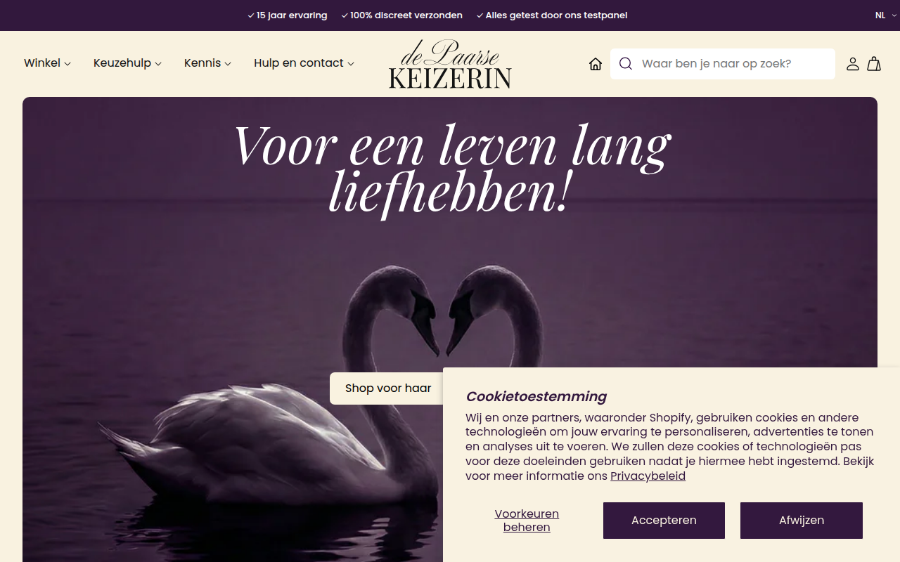 Screenshot van depaarsekeizerin.nl