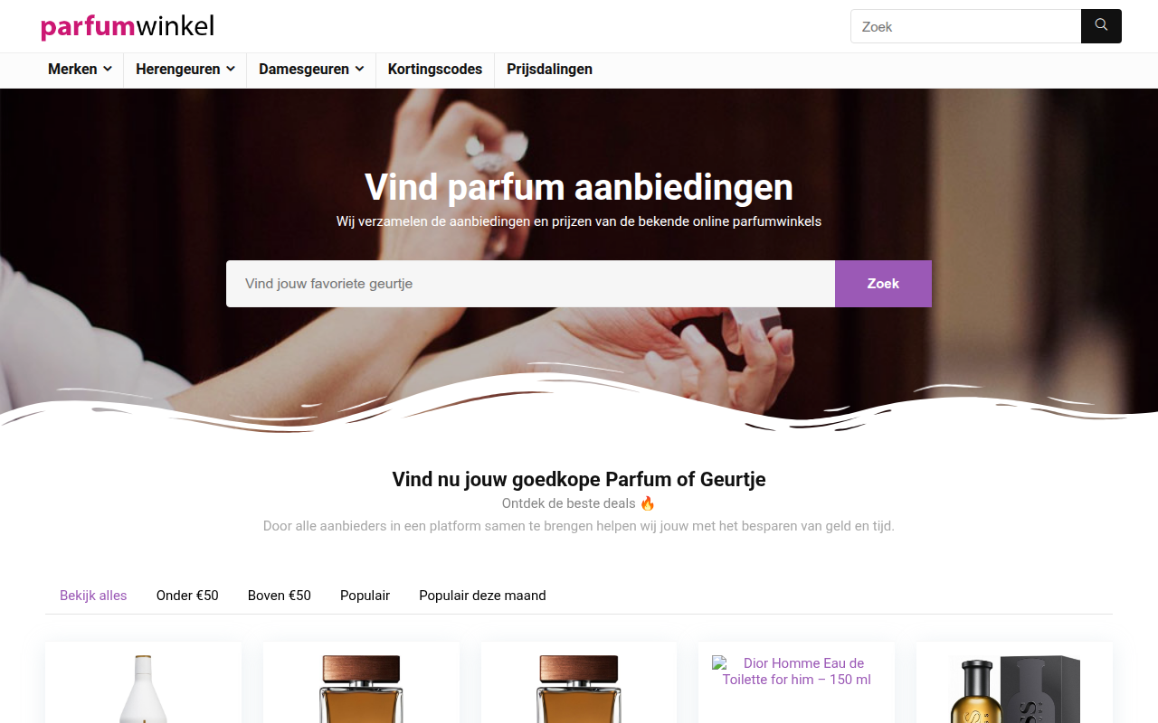 Screenshot van deparfumwinkel.com