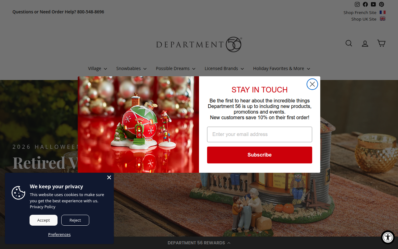 Screenshot van department56.com