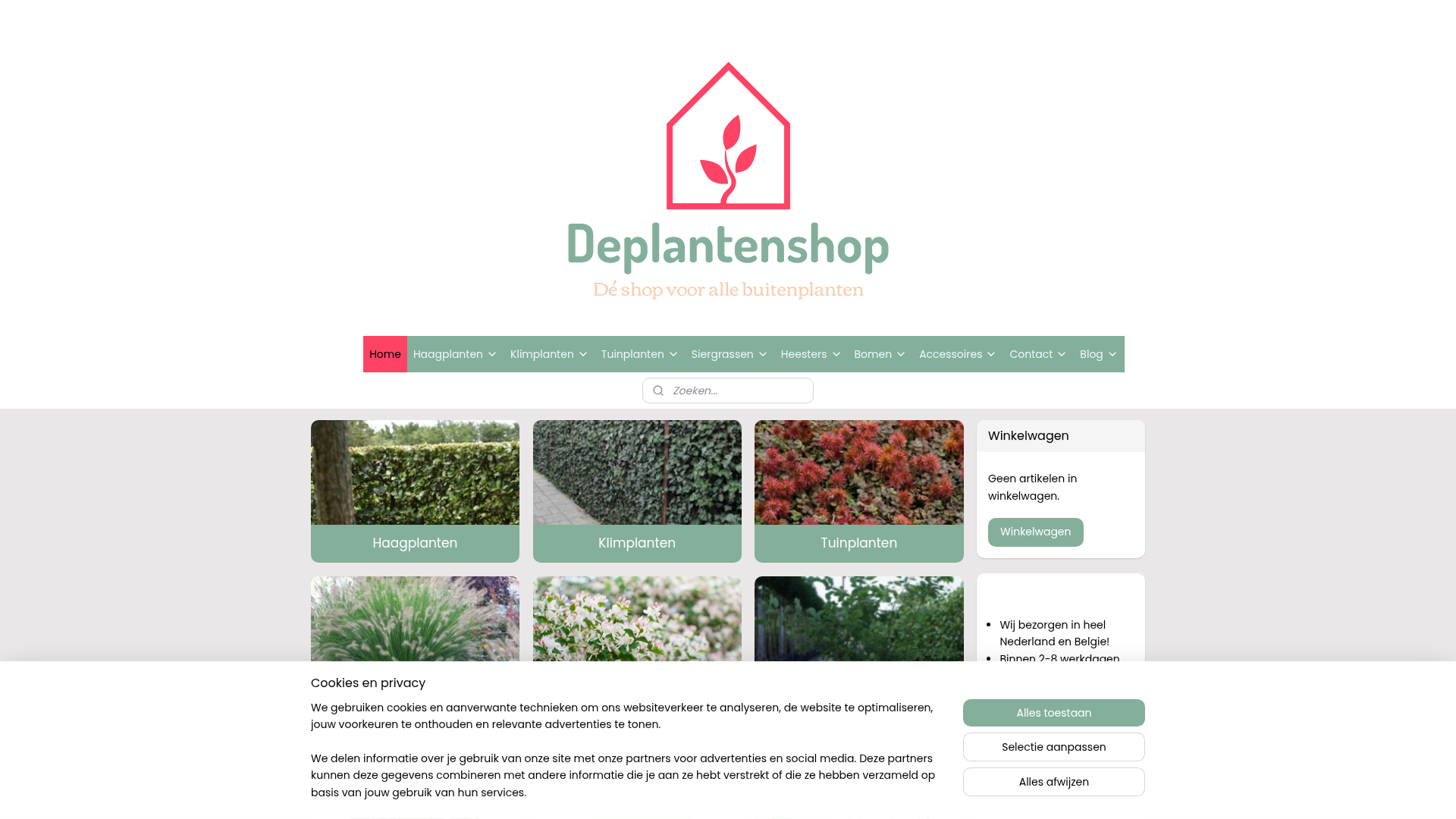 Screenshot van deplantenshop.nl
