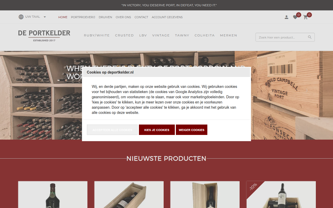 Screenshot van deportkelder.nl