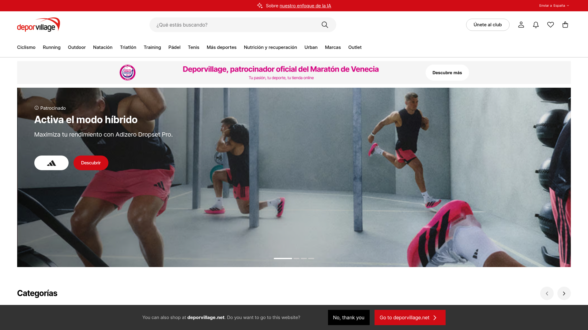 Screenshot van deporvillage.com