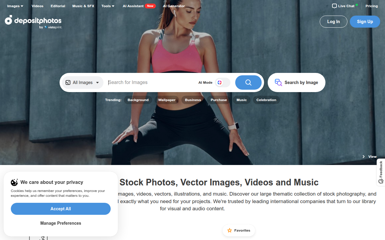Screenshot van depositphotos.com