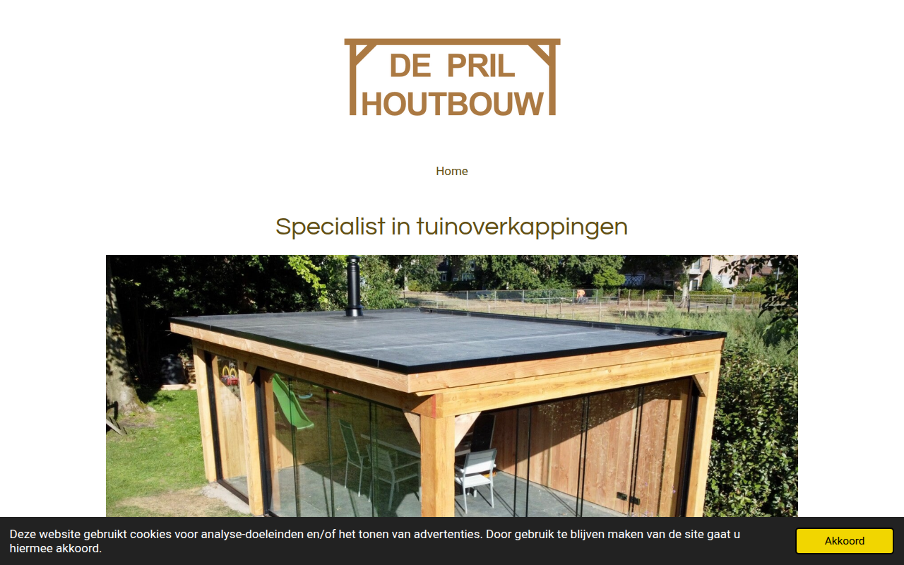 Screenshot van depril-houtbouw.nl