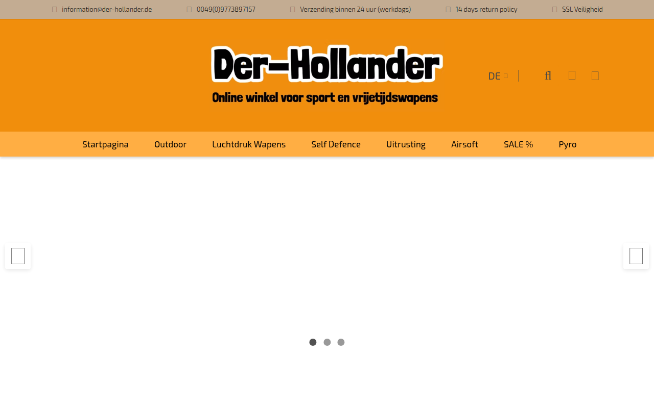 Screenshot van der-hollander.shop