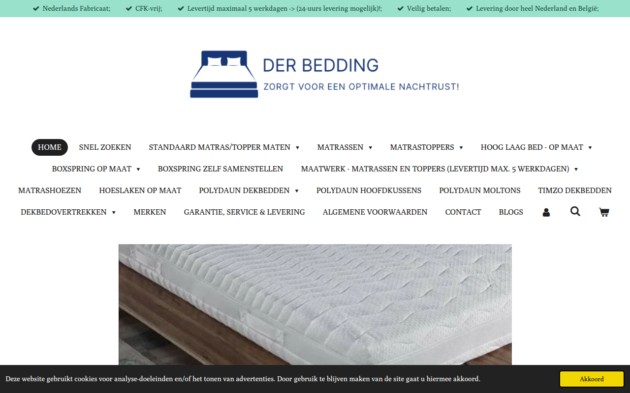 Screenshot van derbedding.nl