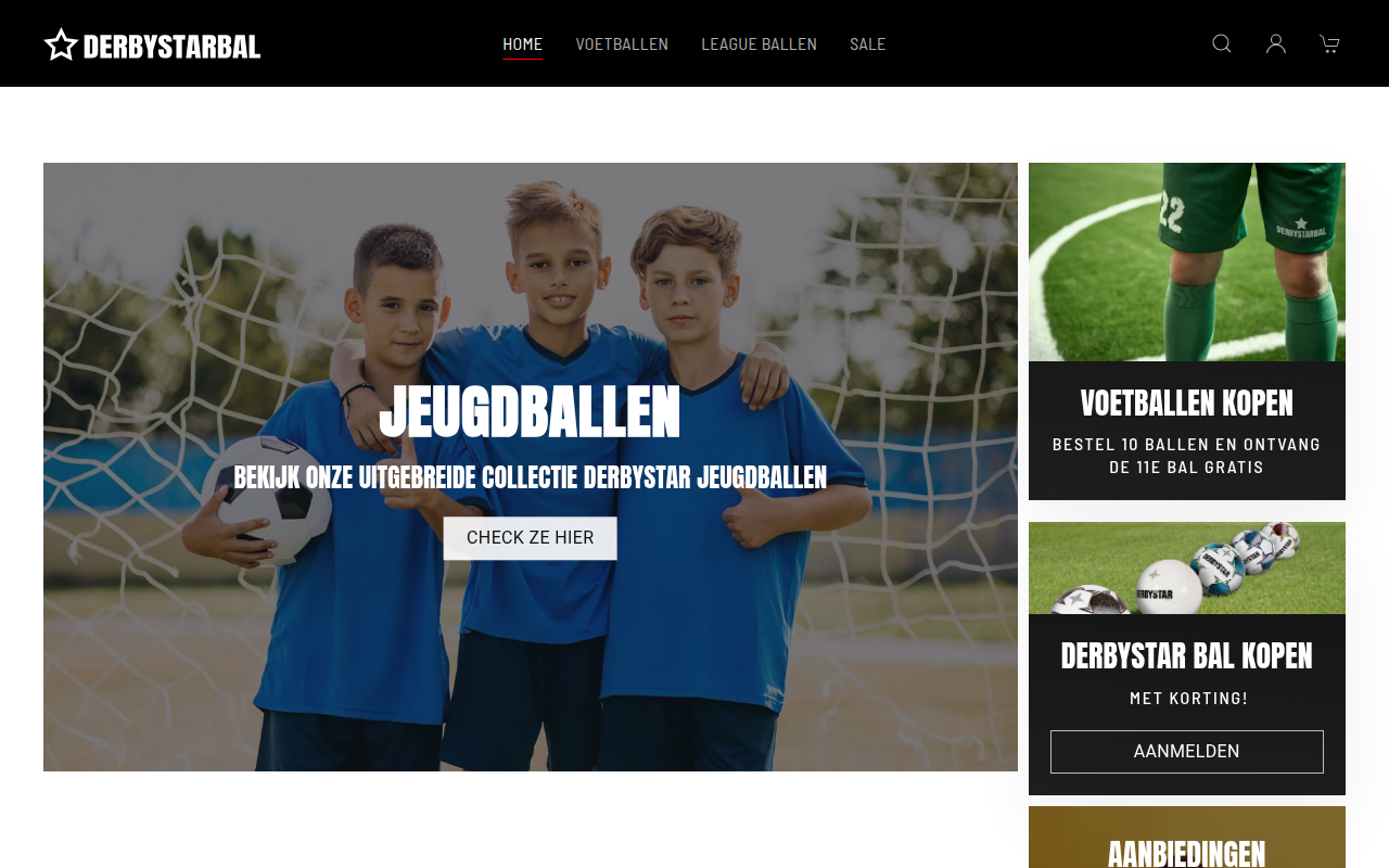 Screenshot van derbystarbal.nl