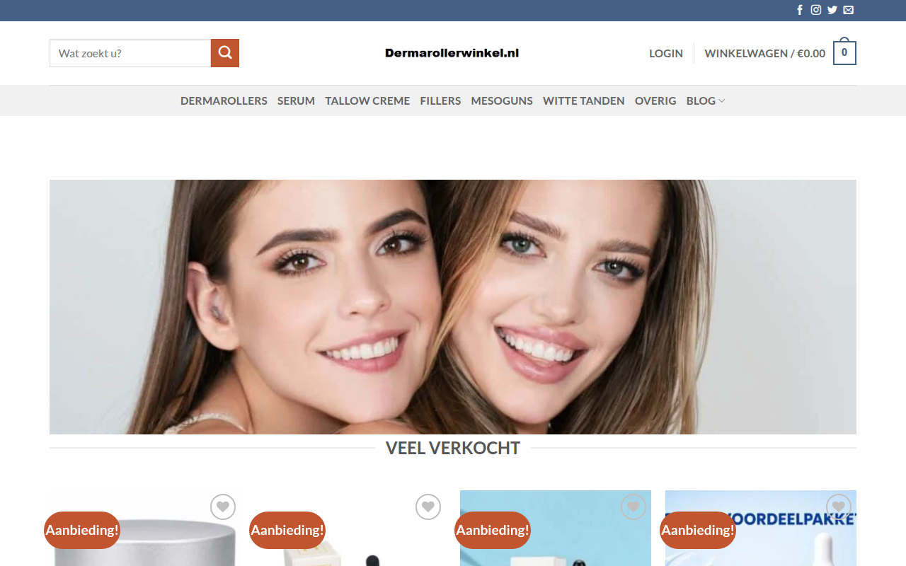Screenshot van dermarollerwinkel.nl