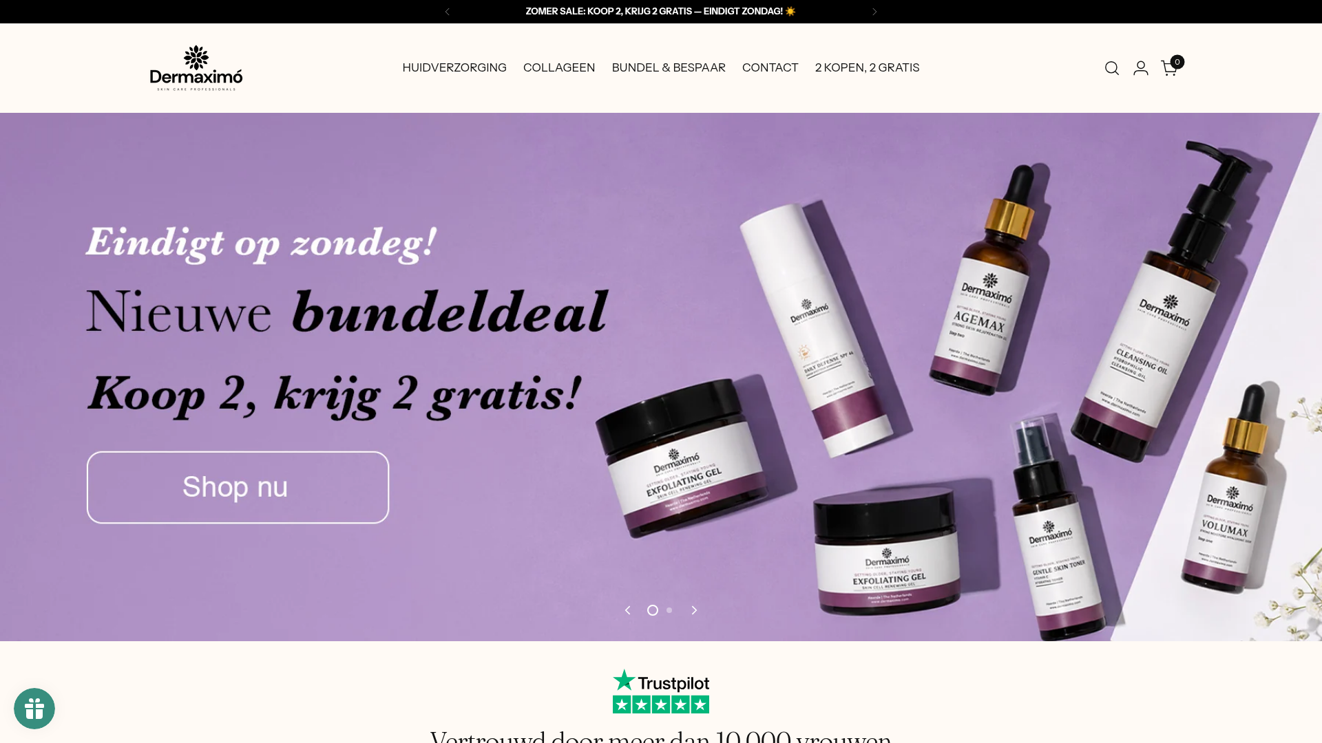 Screenshot van dermaximo.nl