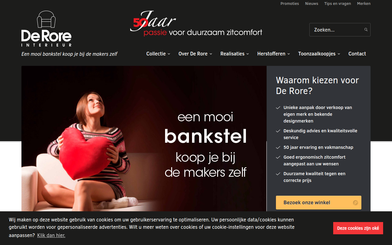 Screenshot van derore.be