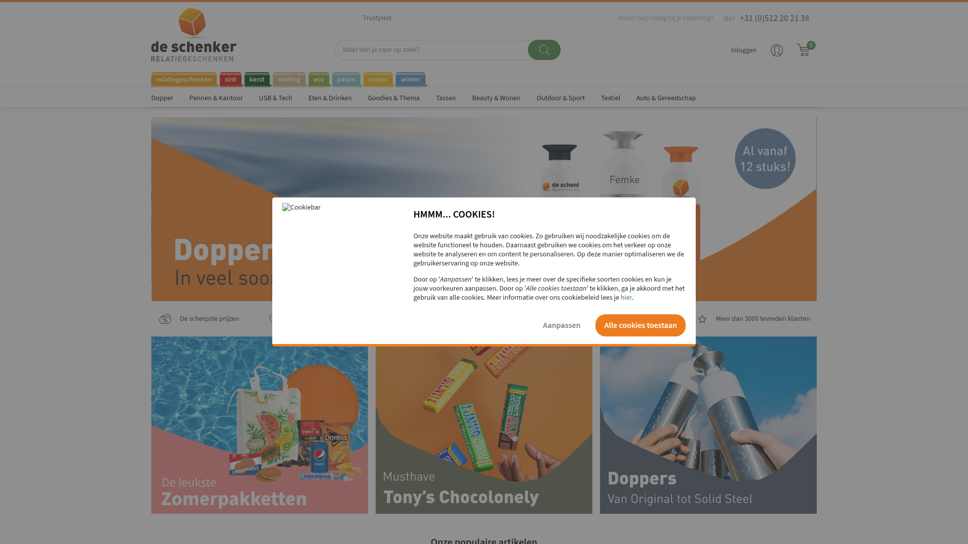 Screenshot van deschenker.nl