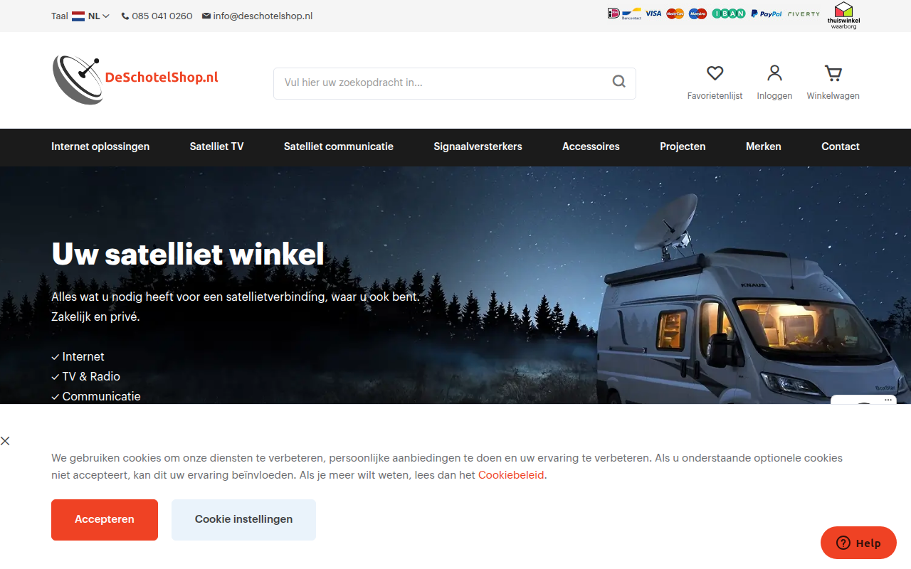 Screenshot van deschotelshop.nl