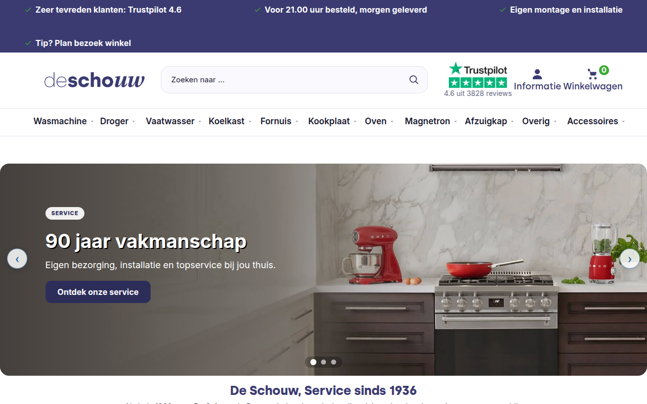 Screenshot van deschouwwitgoed.nl