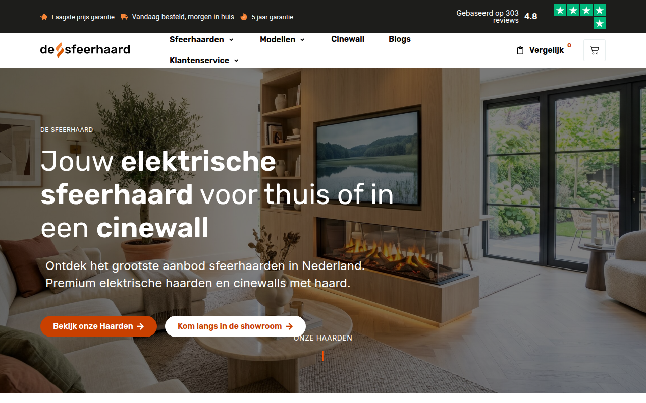 Screenshot van desfeerhaard.nl