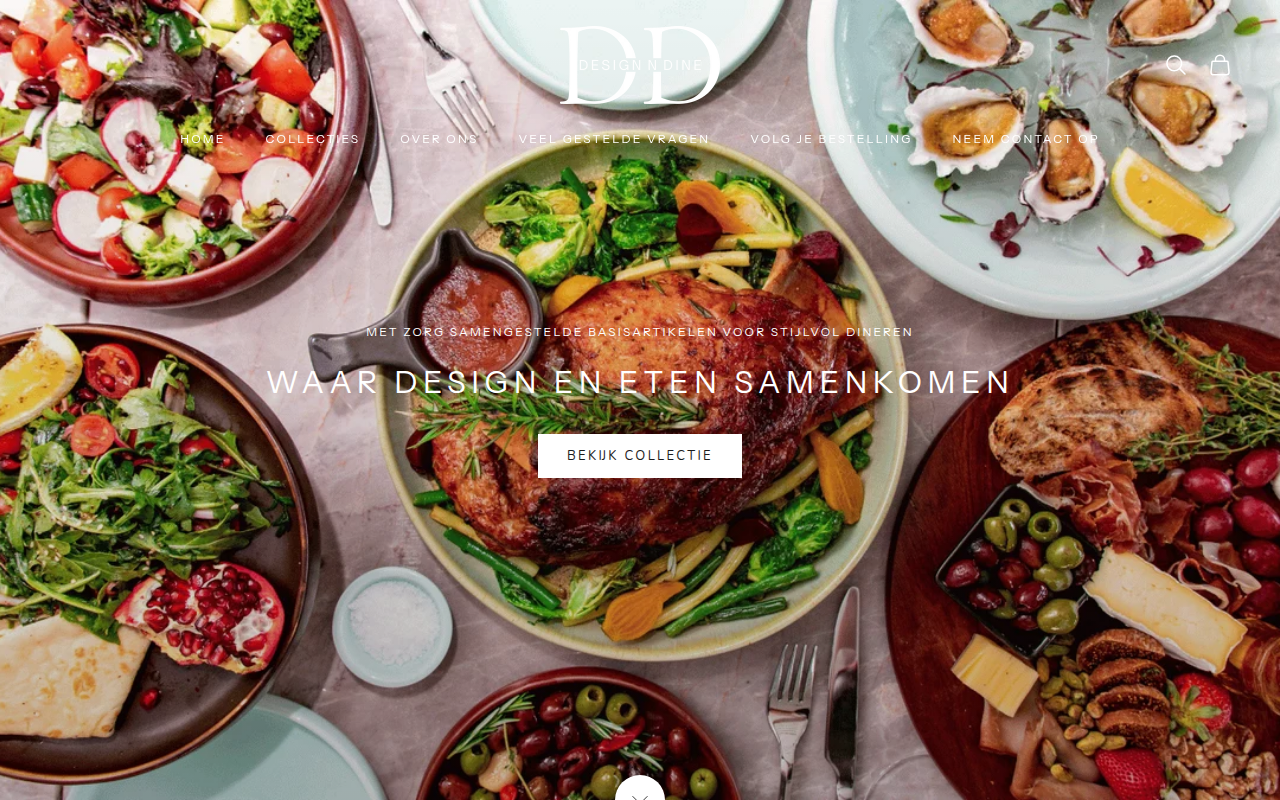 Screenshot van designdine.nl
