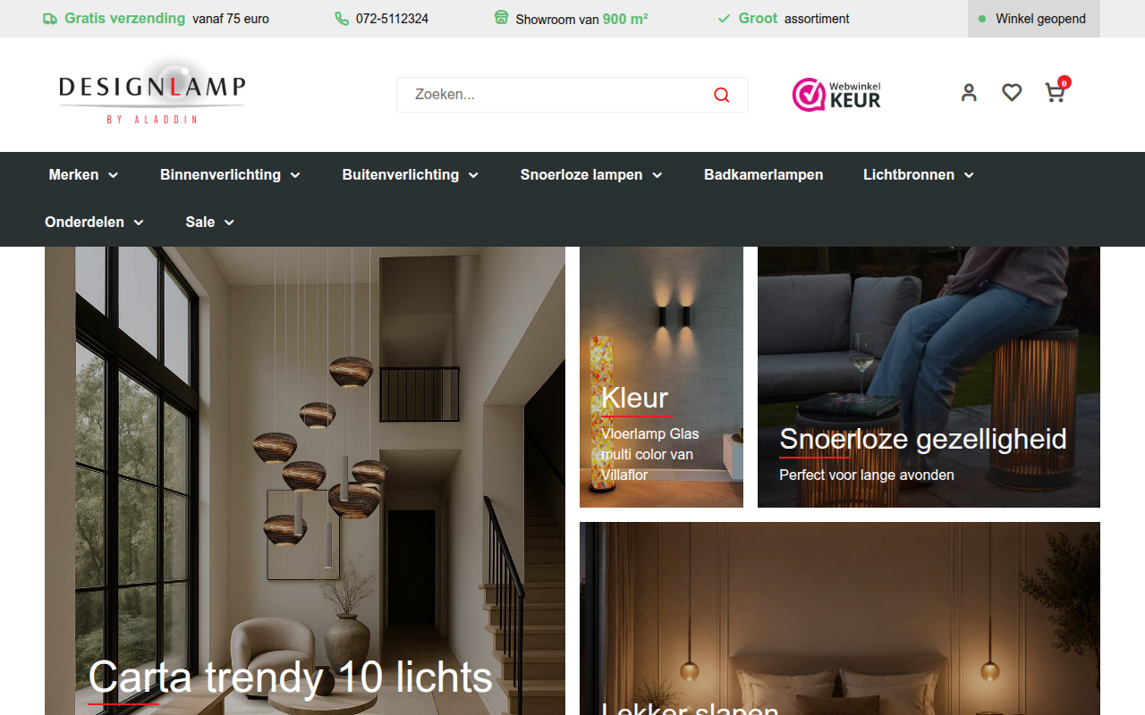 Screenshot van designlamp.nl