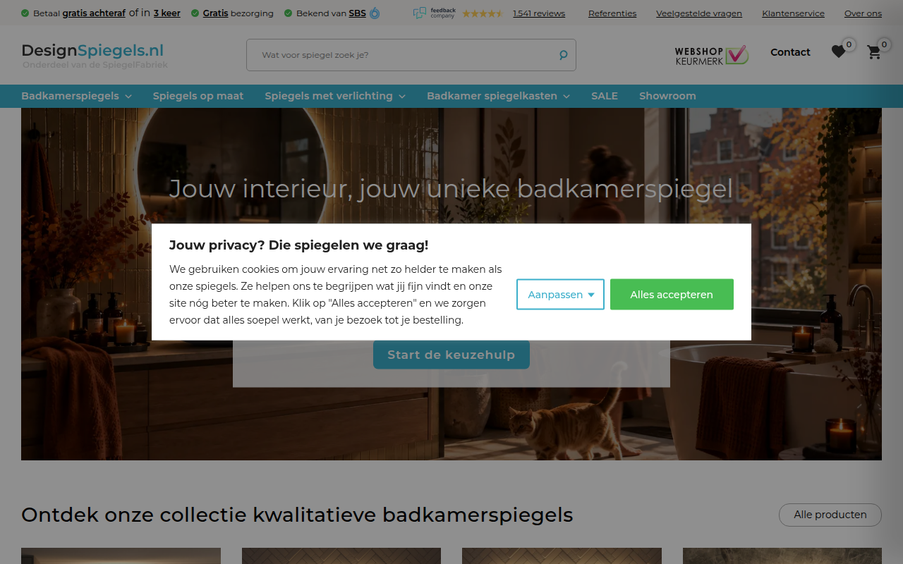 Screenshot van designspiegels.nl