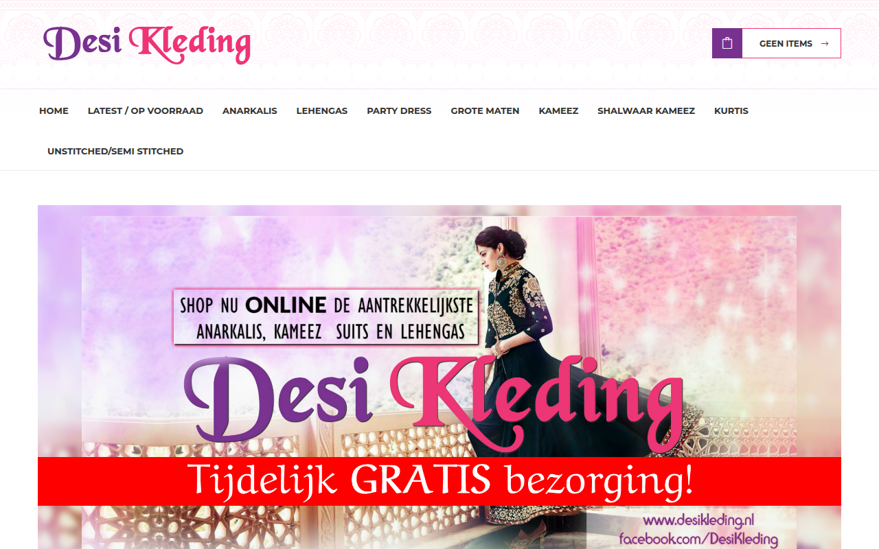 Screenshot van desikleding.nl