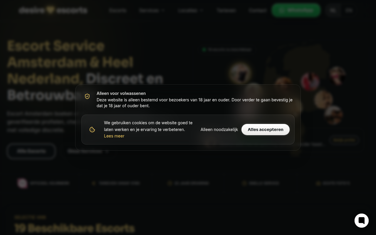 Screenshot van desire-escorts.nl
