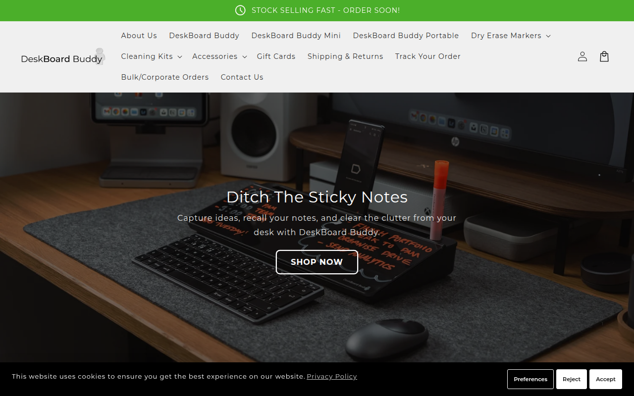 Screenshot van deskboardbuddy.com