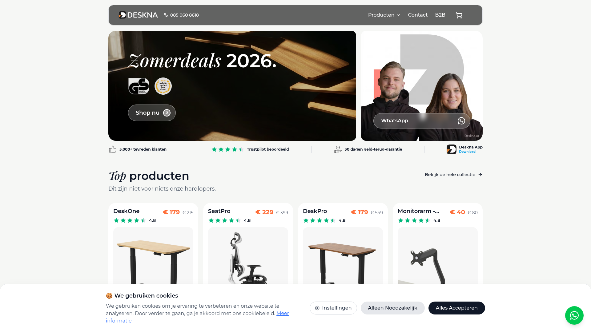 Screenshot van deskna.nl