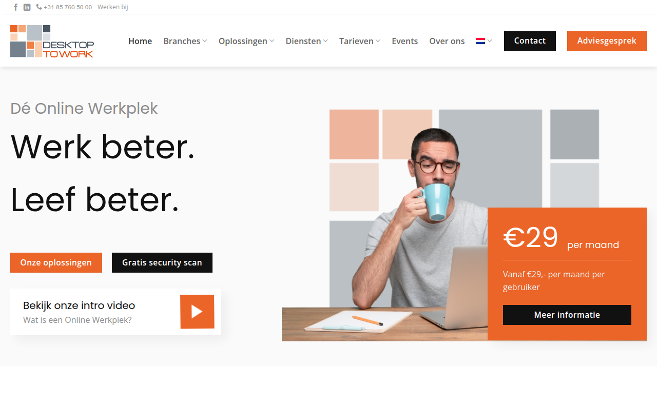 Screenshot van desktoptowork.com