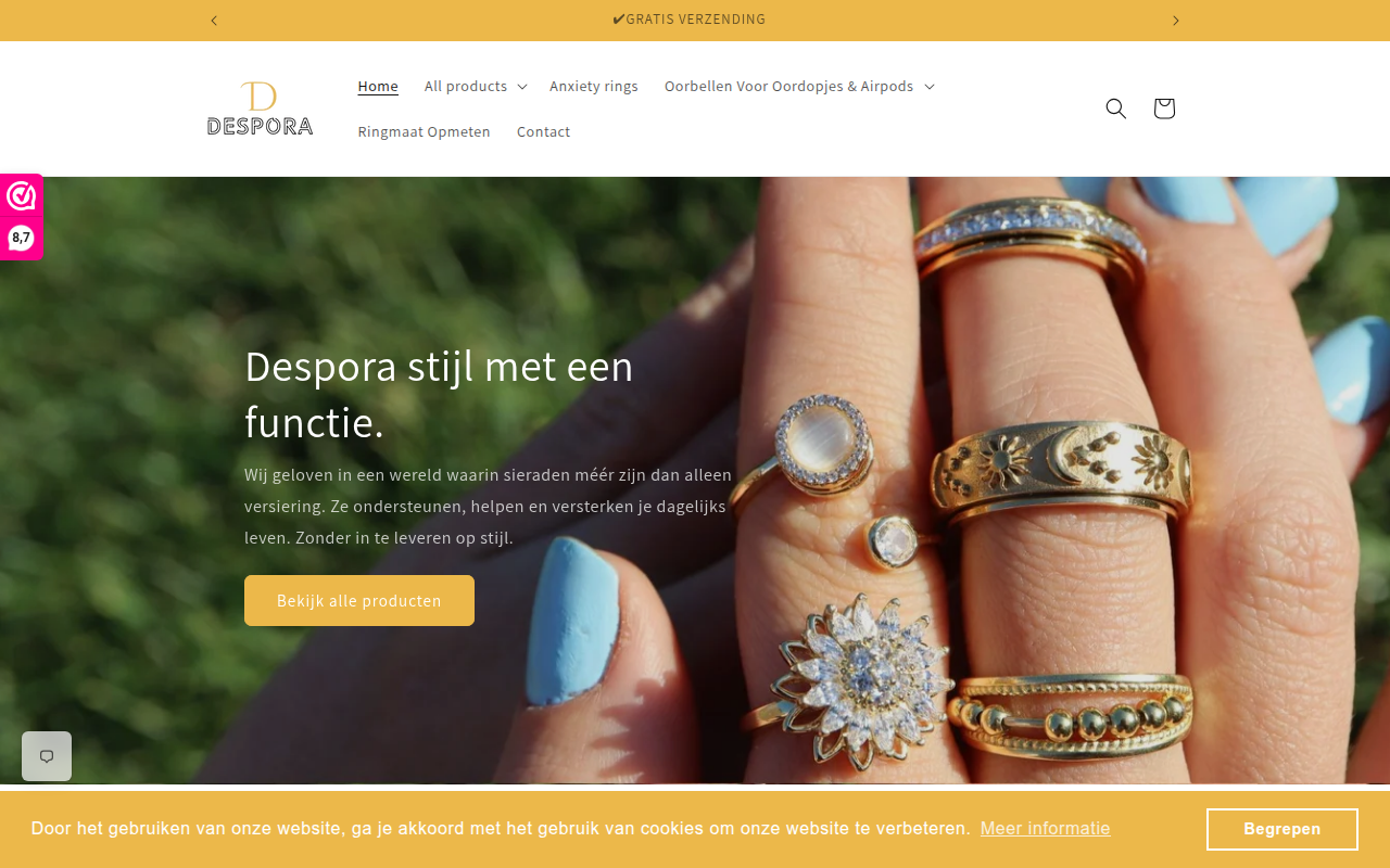 Screenshot van despora.store