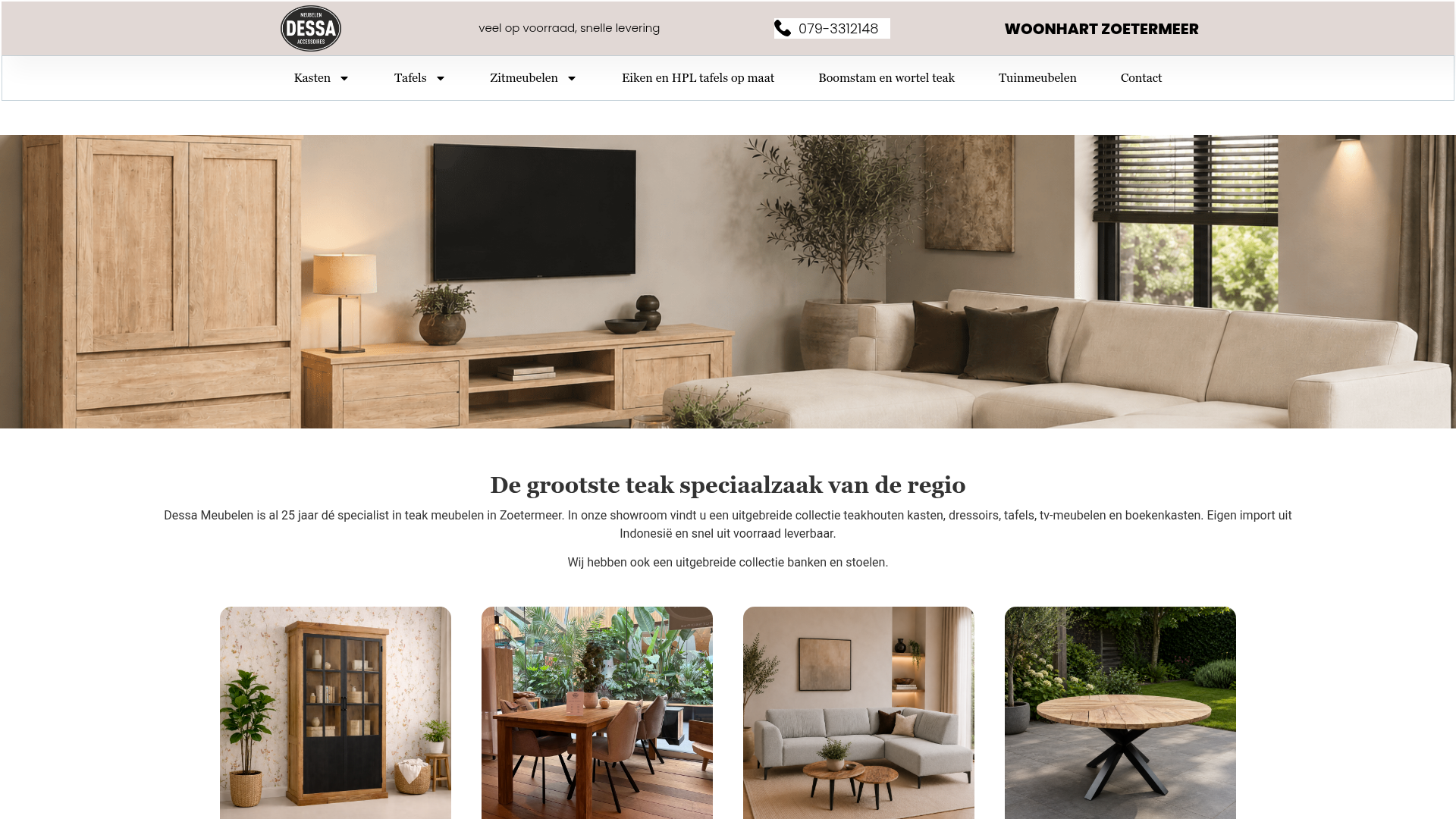 Screenshot van dessa.nl
