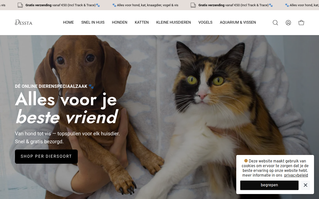 Screenshot van dessta.nl