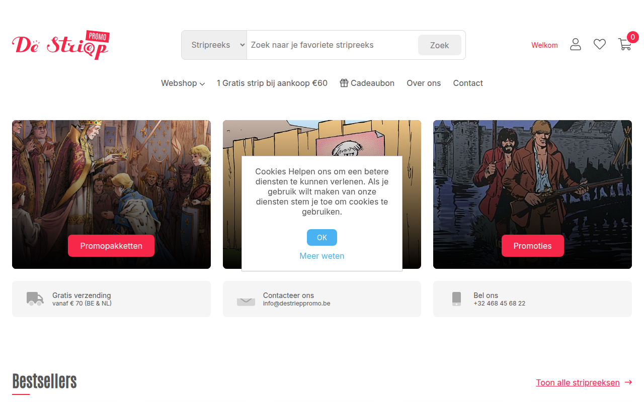 Screenshot van destrieppromo.be