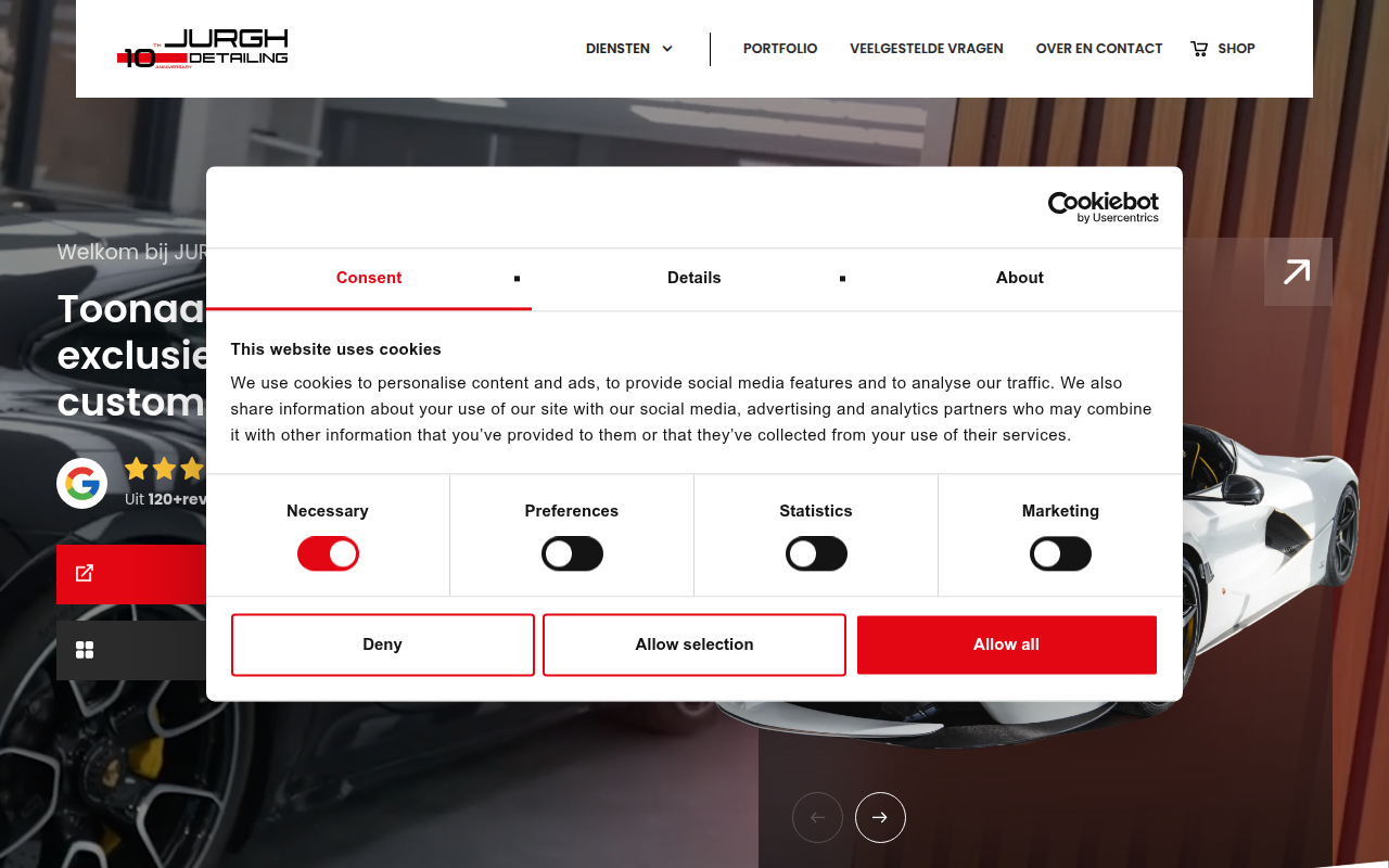 Screenshot van detailing.nl