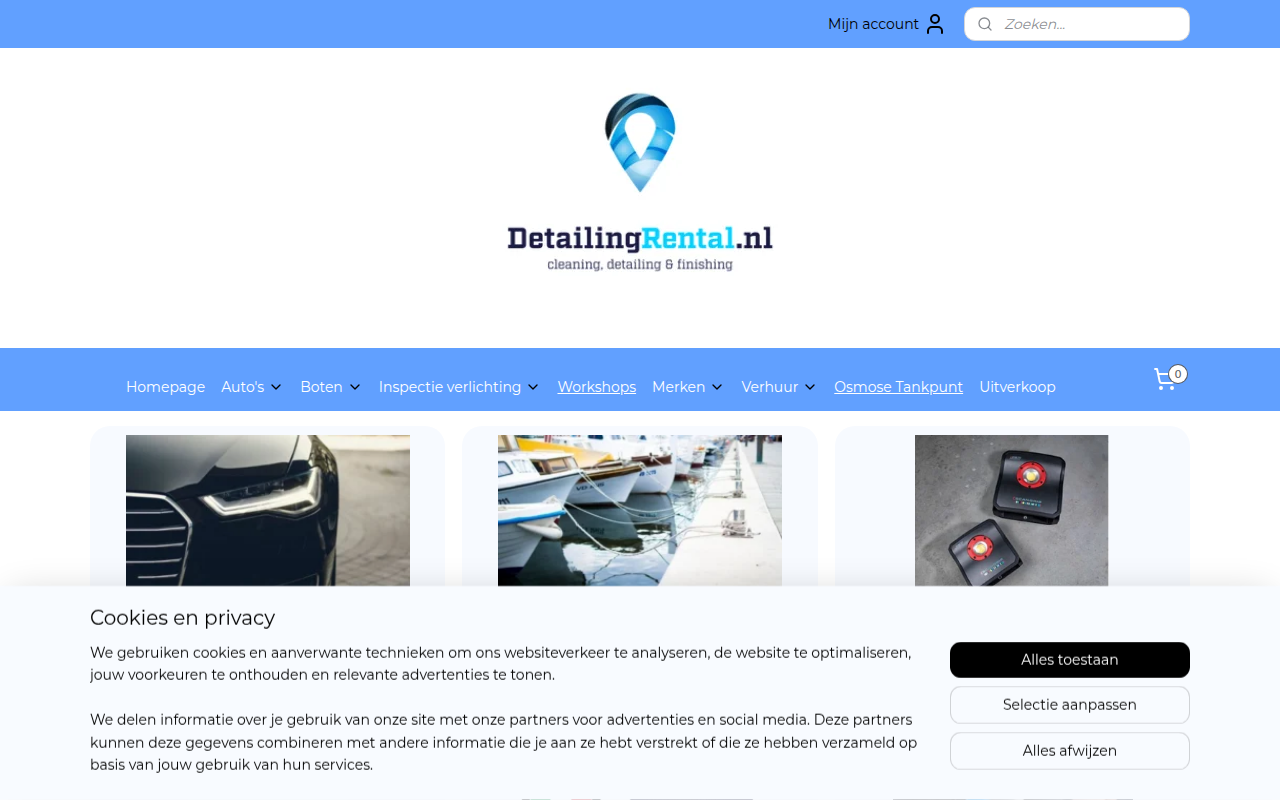 Screenshot van detailingrental.nl