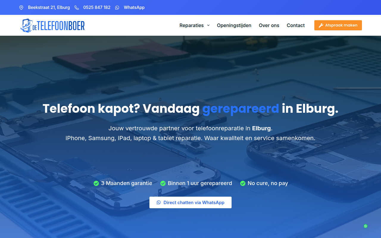 Screenshot van detelefoonboer.nl