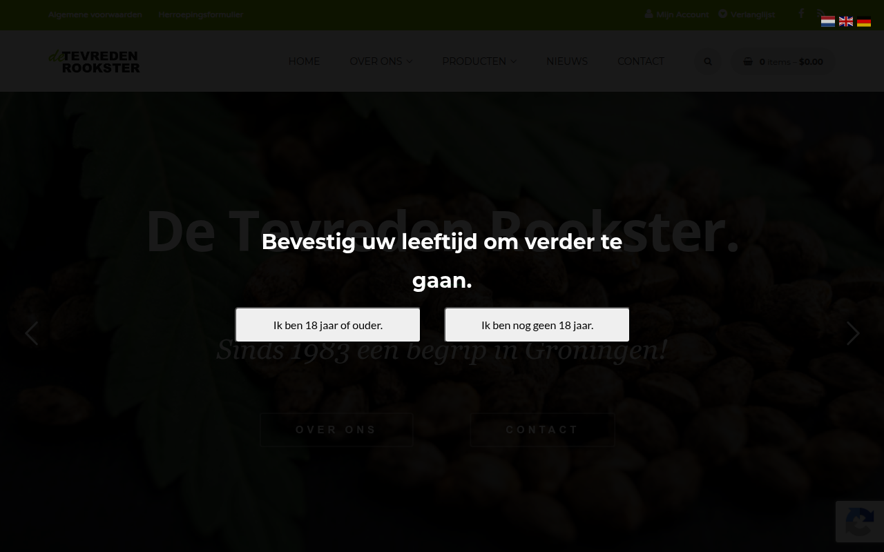 Screenshot van detevredenrookster.nl