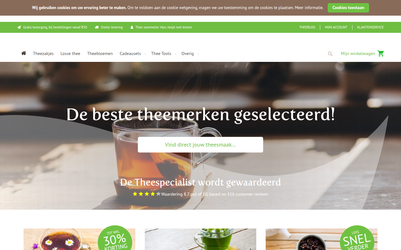 Screenshot van detheespecialist.nl