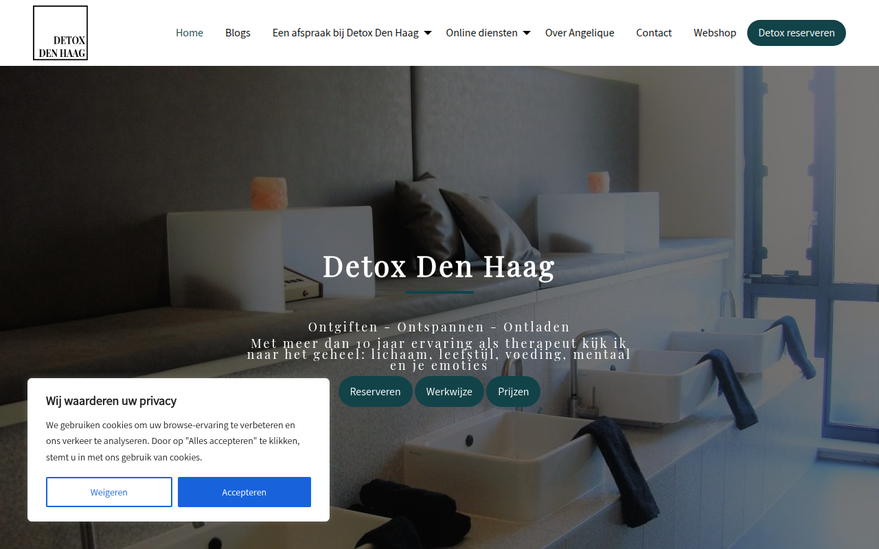 Screenshot van detoxdenhaag.nl