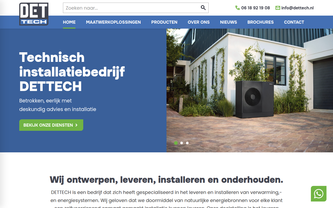 Screenshot van dettech.nl