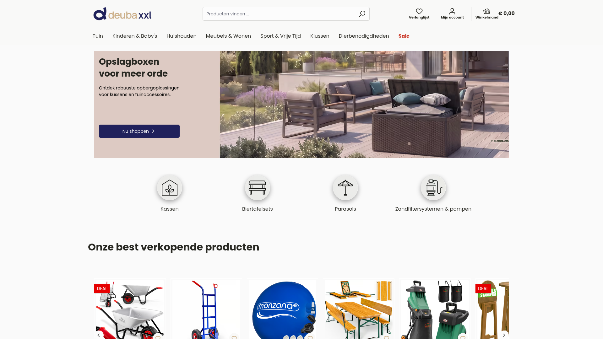 Screenshot van deubaxxl.nl