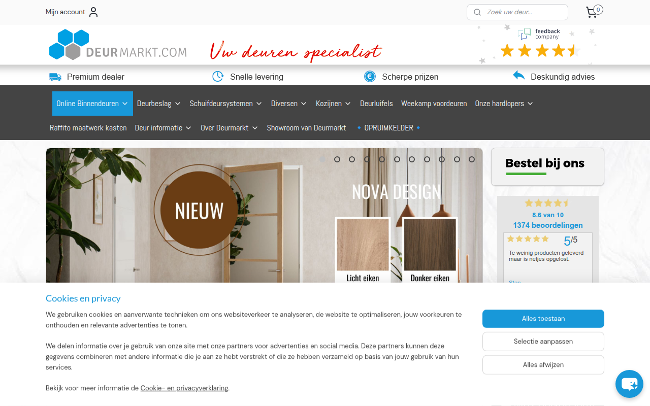 Screenshot van deurmarkt.com