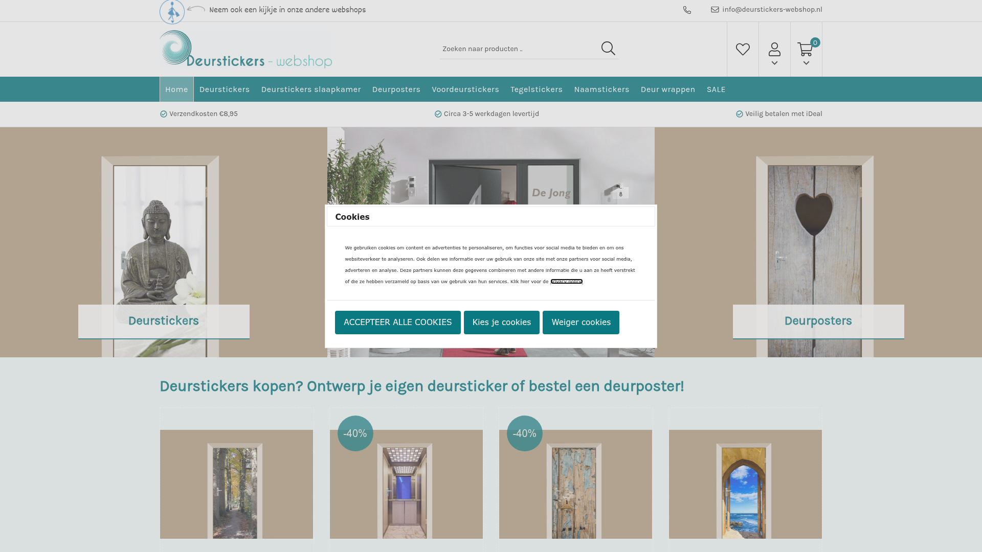 Screenshot van deurstickers-webshop.nl