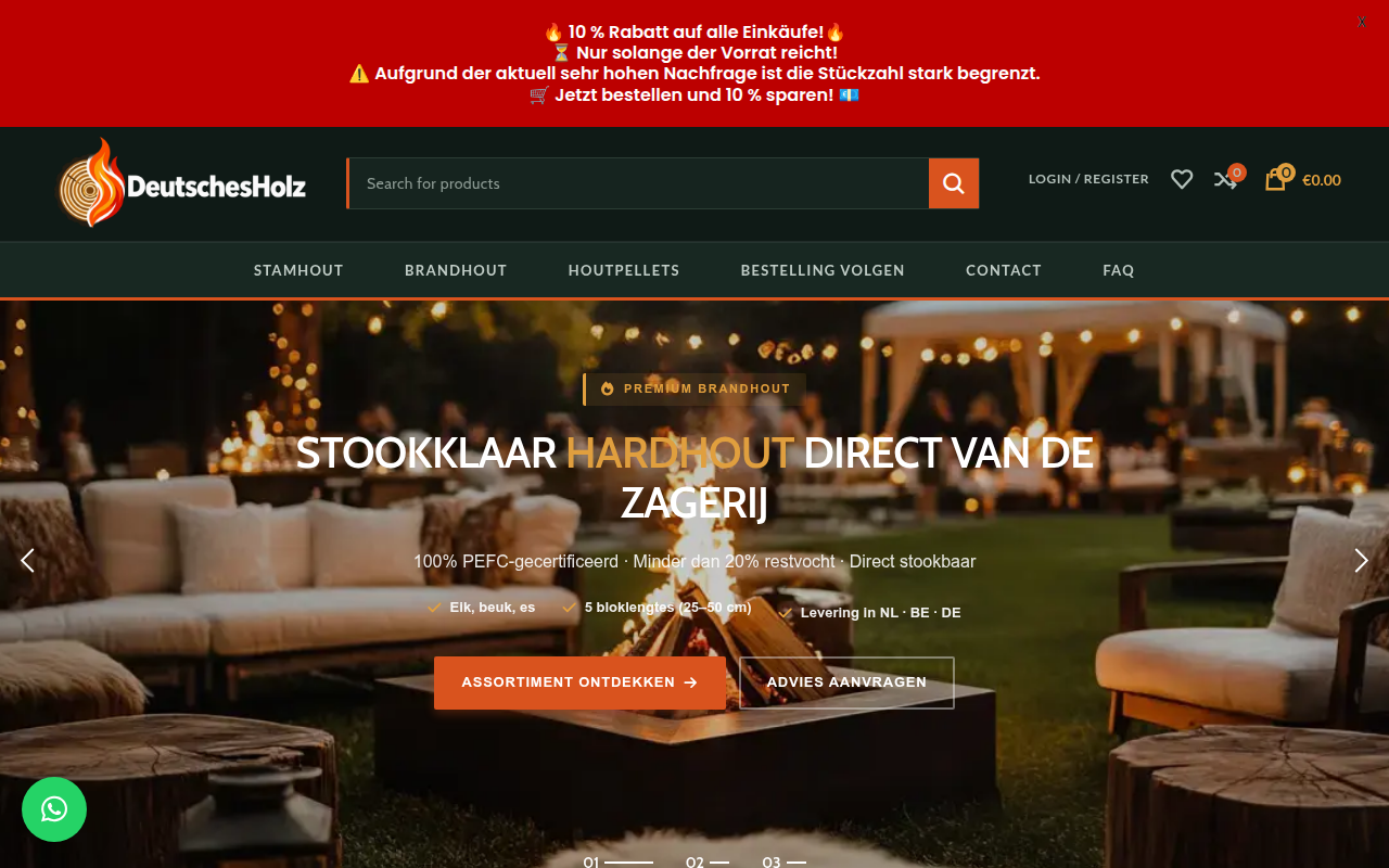 Screenshot van deutschesholz.nl